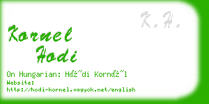 kornel hodi business card